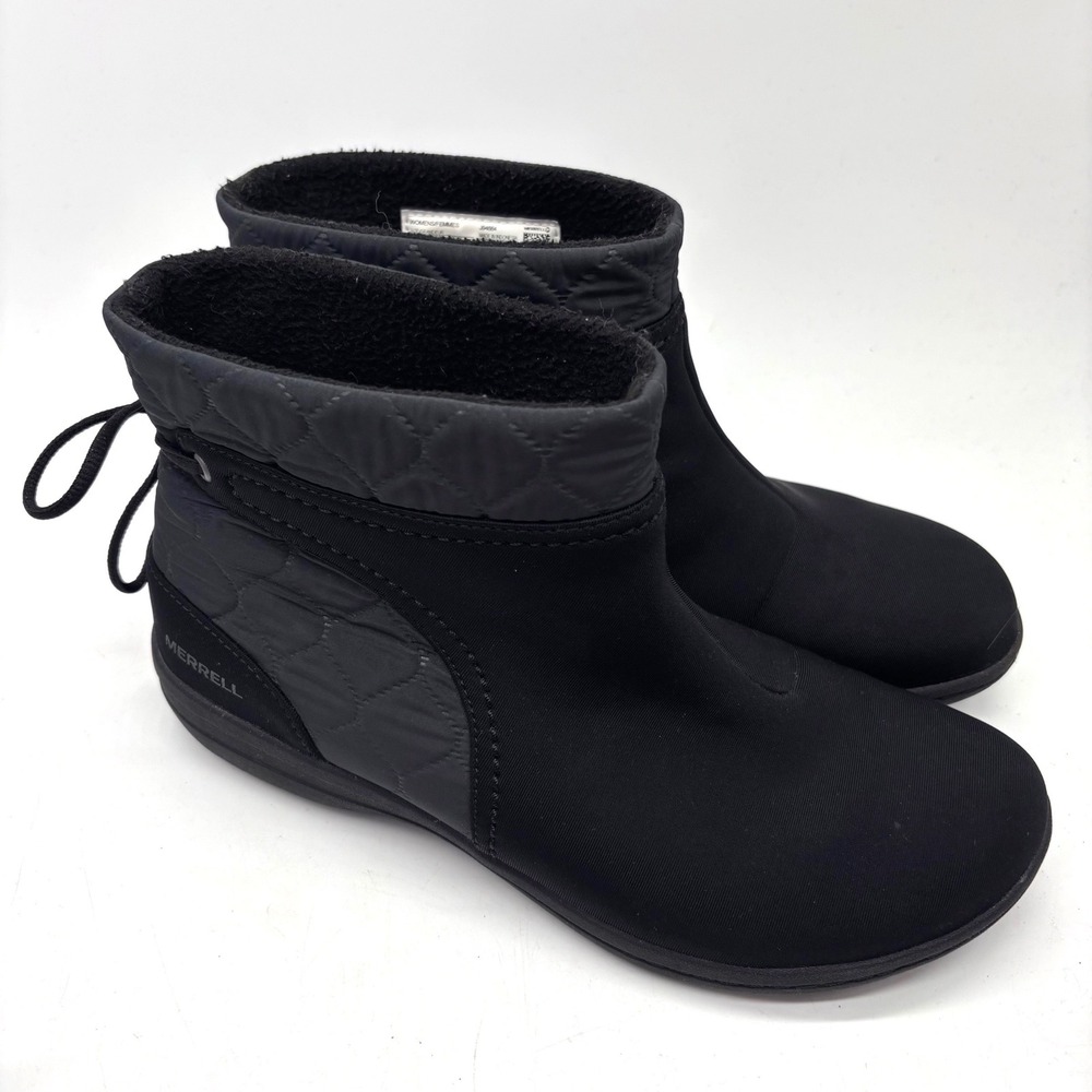 Merrell Emme Quilted Fleece Ankle Boots Womens Size 7 Black Gorpcore